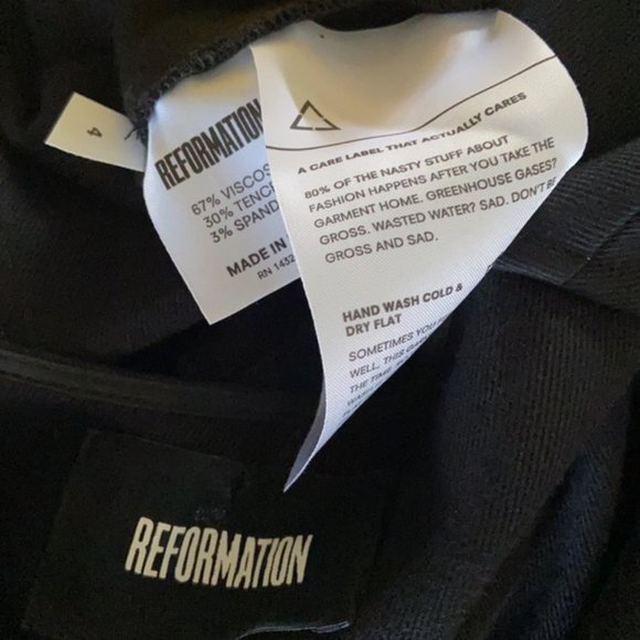 Reformation Zipper Black Mini Dress Wonderful Condition~4 - Picture 8 of 8